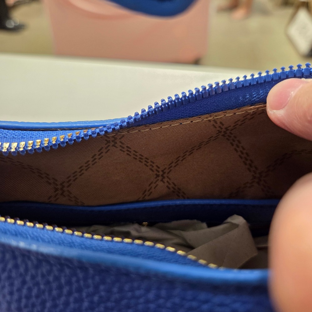 Blue Quilted Hobo Shoulder Bag and Wallet Set - Picture 8 of 8
